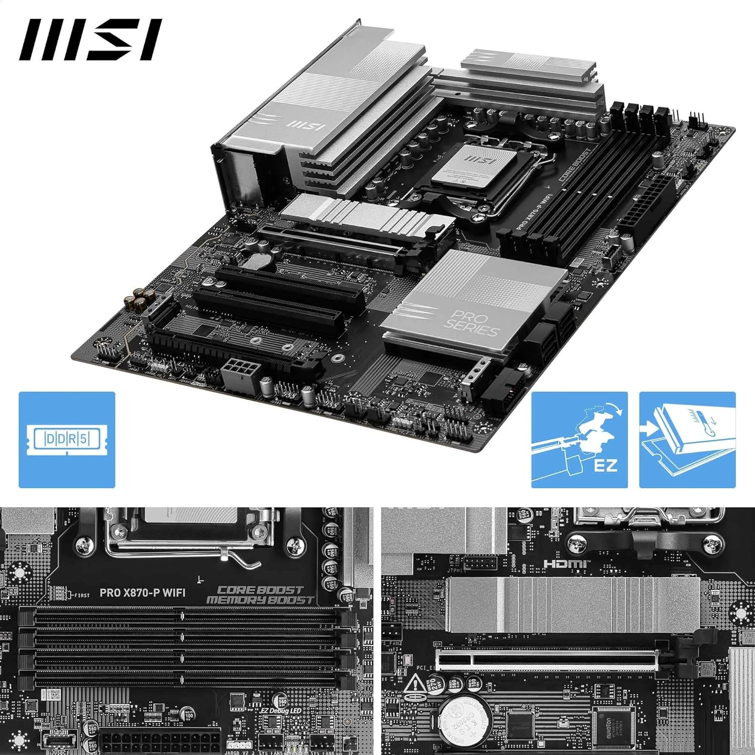 MSI AM5 ATX PRO X870-P WIFI DDR5 Motherboard image number 4