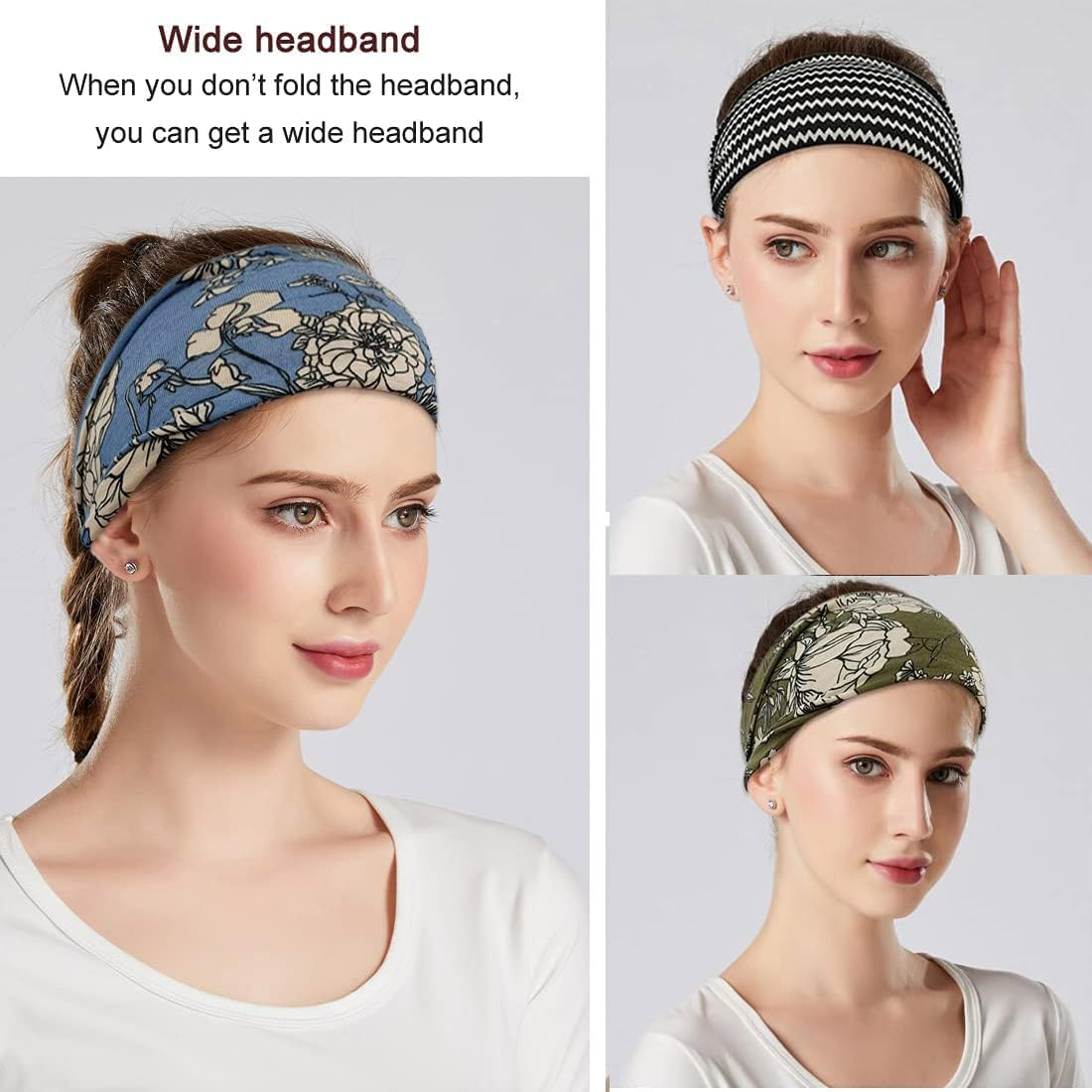 Heatunk 6-Pack Boho Wide Headbands for Women: Fashionable Hair Accessories for Yoga, Workouts, and More image number 2
