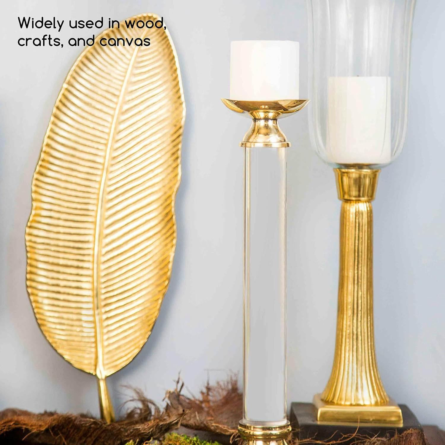 MEEDEN Metallic Gold Acrylic Paint: 1L Heavy Body Gold Paints for Painting on Canvas Crafts Wood Metal Plastic Wall Gift Wrapping - Silver image number 4