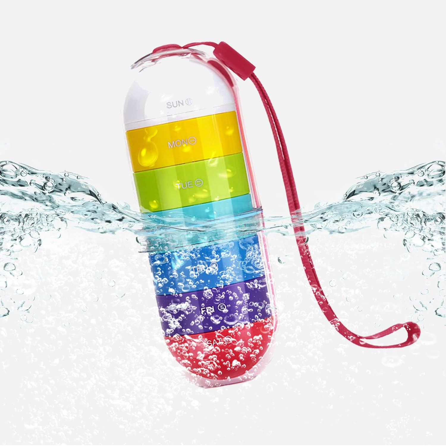 Portable Weekly Pill Box Organiser 7 Day Quality Tablet Box,Travel Pill Case Easy to Open Pill Organizers image number 6