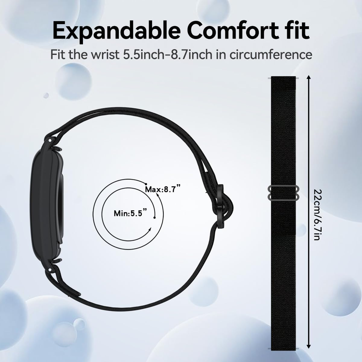 3 Pack Stretchy Wristbands for Whoop 5.0/4.0/3.0 Straps, Adjustable Soft Sport Nylon Elastic Braided Bands for Whoop Wearable Health, Fitness& Activity Tracker image number 5