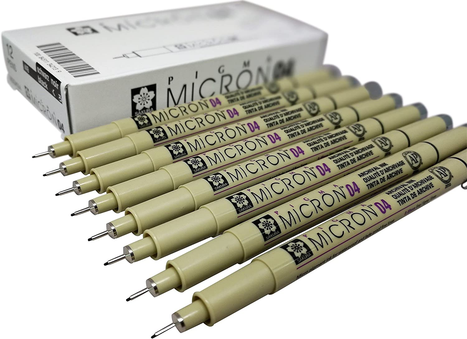 Sakura Pigma Micron 10 Fineliner Pens Black Archival Ink Artist Drawing Sketch Pens (003, 005, 01, 02, 03, 04, 05, 08), Graphic 1 & Brush Pen Set