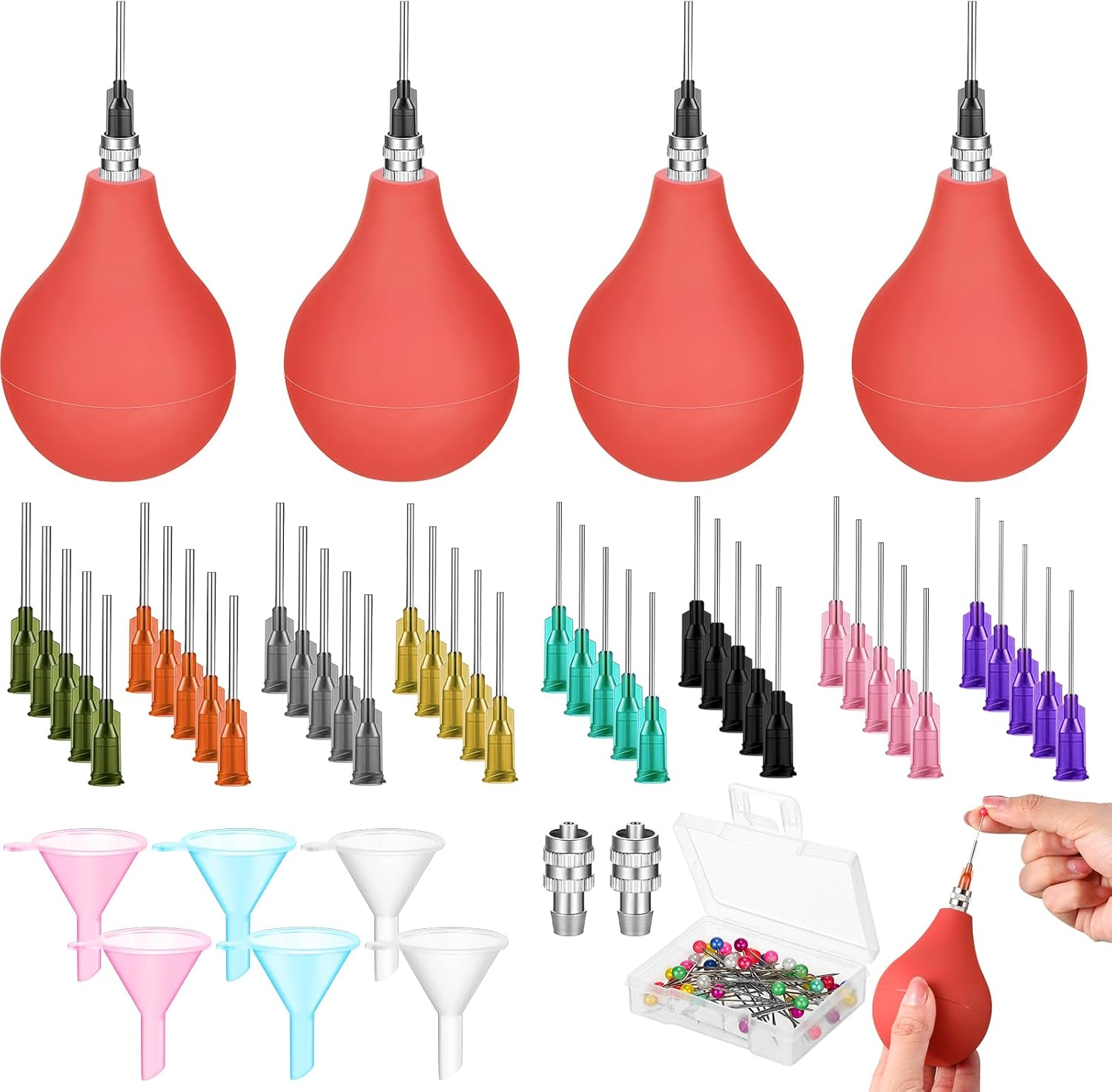 Dandat 102 Pcs Pottery Tools Supplies Ceramic Precision Applicator, Precision Tips Applicator for Ceramic Bottles Glaze 3 Ounce Clay Tools Set, Slip Trailing Pottery Glaze Squeeze Bottle