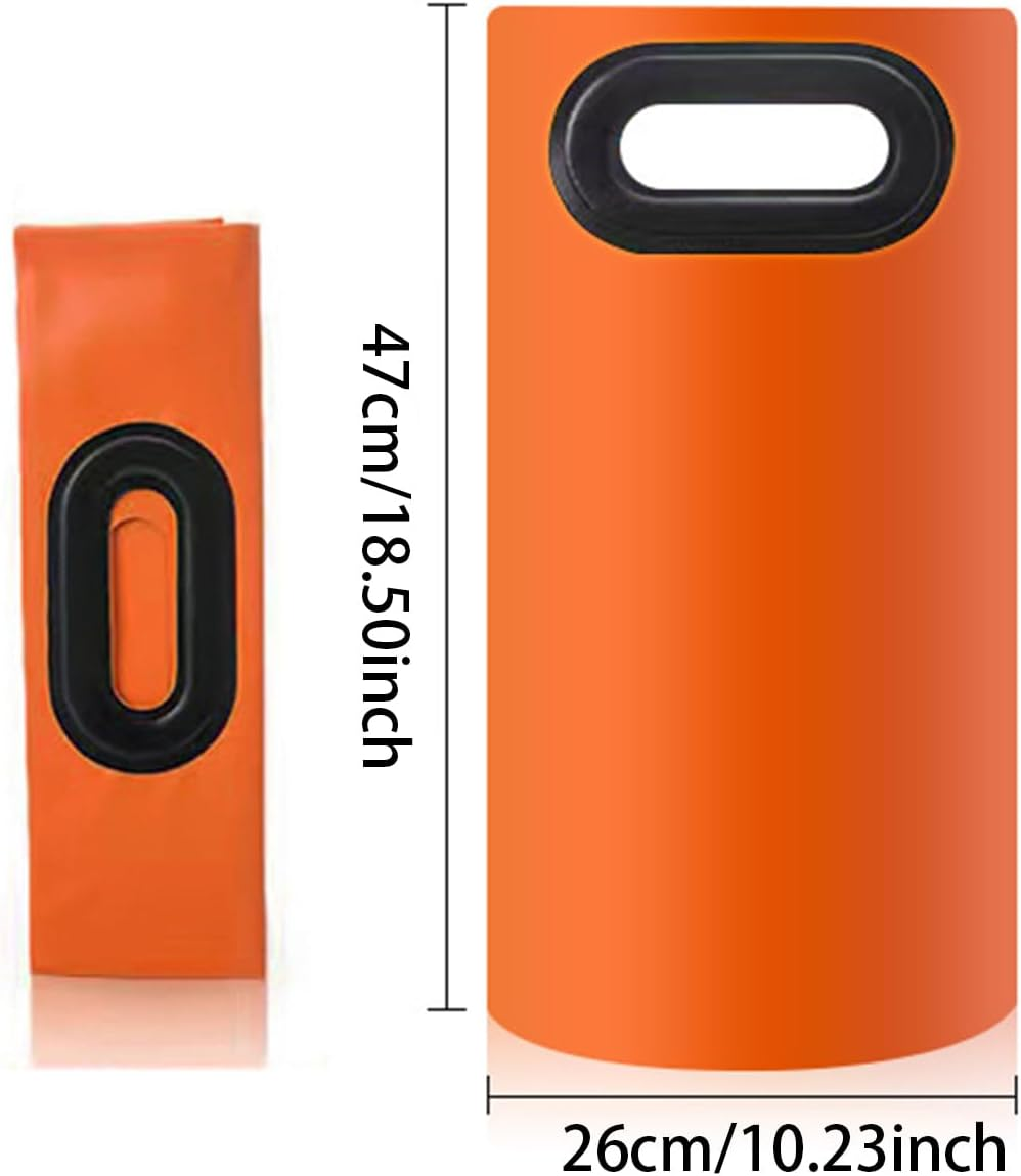 Collapsible Foot Bath Soak Tub,Portable Collapsible Foot Washing Basin | Thicken Collapsible Insulated Foot Bag Travel Over-The-Knee Bucket for Hotel, Camping Buniq - Large Orange image number 5