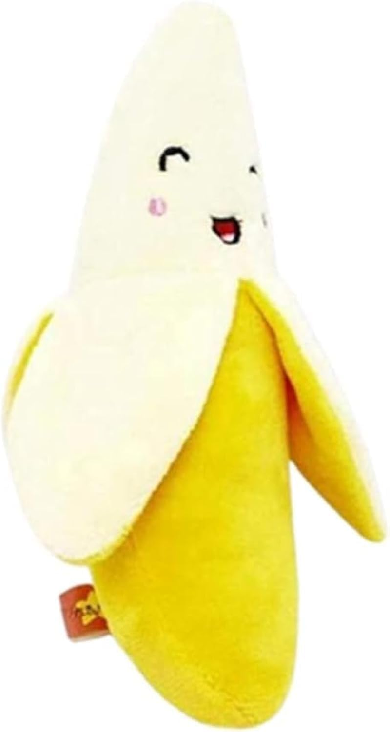 Wyjuan 1Pc Yellow Puppy Squeaky Plush Toys Cute Banana-Style Plush Dog Toys Funny Chew for Small Animals Toy Chews Useful and Nice Dog Squeak Toys image number 2
