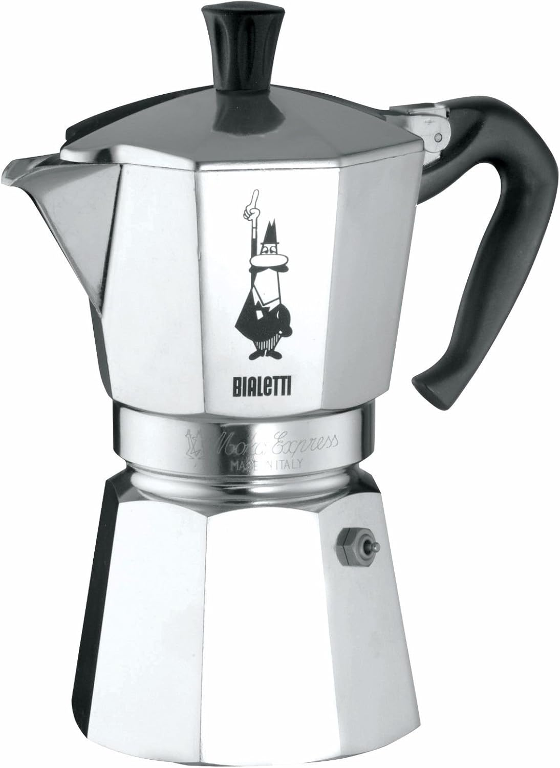 Bialetti the Original Moka Express Made in Italy 9-Cup Stovetop Espresso Maker with Patented Valve, Silver image number 1