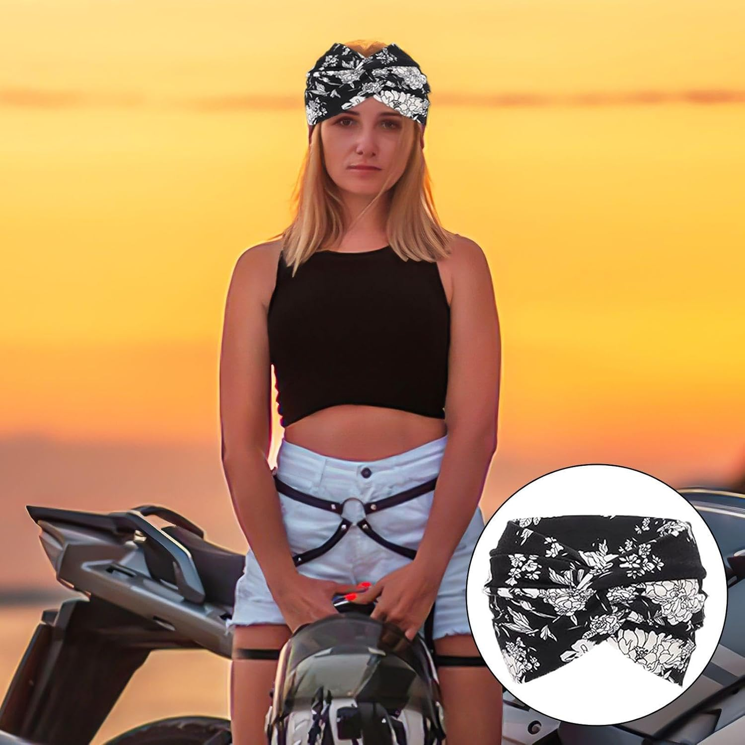 Pack of 6 Printed Headbands for Women, Retro Headbands, Yoga Sports Headbands, Non-Slip Sweat-Absorbing Headbands, Bohemian Style Hair Accessories with Wide Brim image number 1