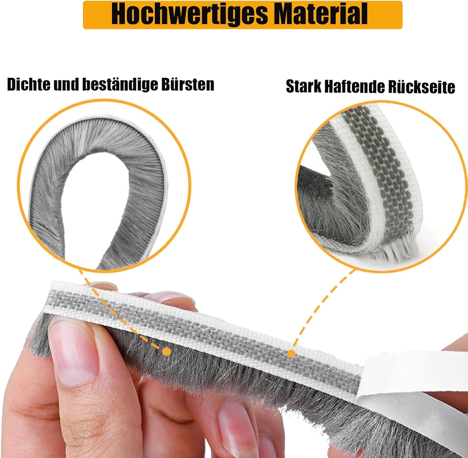 10 M Brush Seal Self-Adhesive Brush Strip Sealing Strip Windproof Dustproof Sealing Tape for Sliding Doors Windows Wardrobe Sealing Brush image number 2