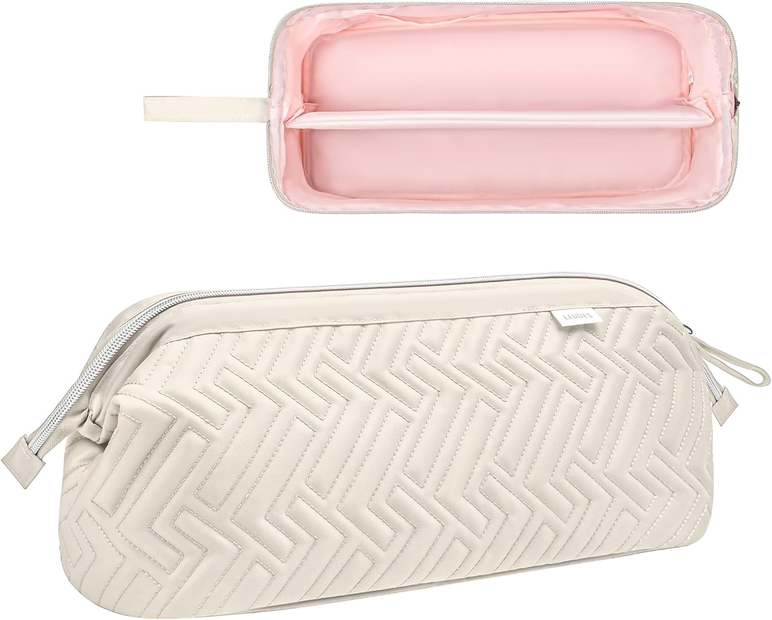 Leudes Hair Tools Travel Bag for Shark Flexstyle Carrying Case Portable Shark Hair Air Wrap Dryer Case Waterproof Dustproof Flat Curling Iron Travel Organizer (Beige) - Black image number 3