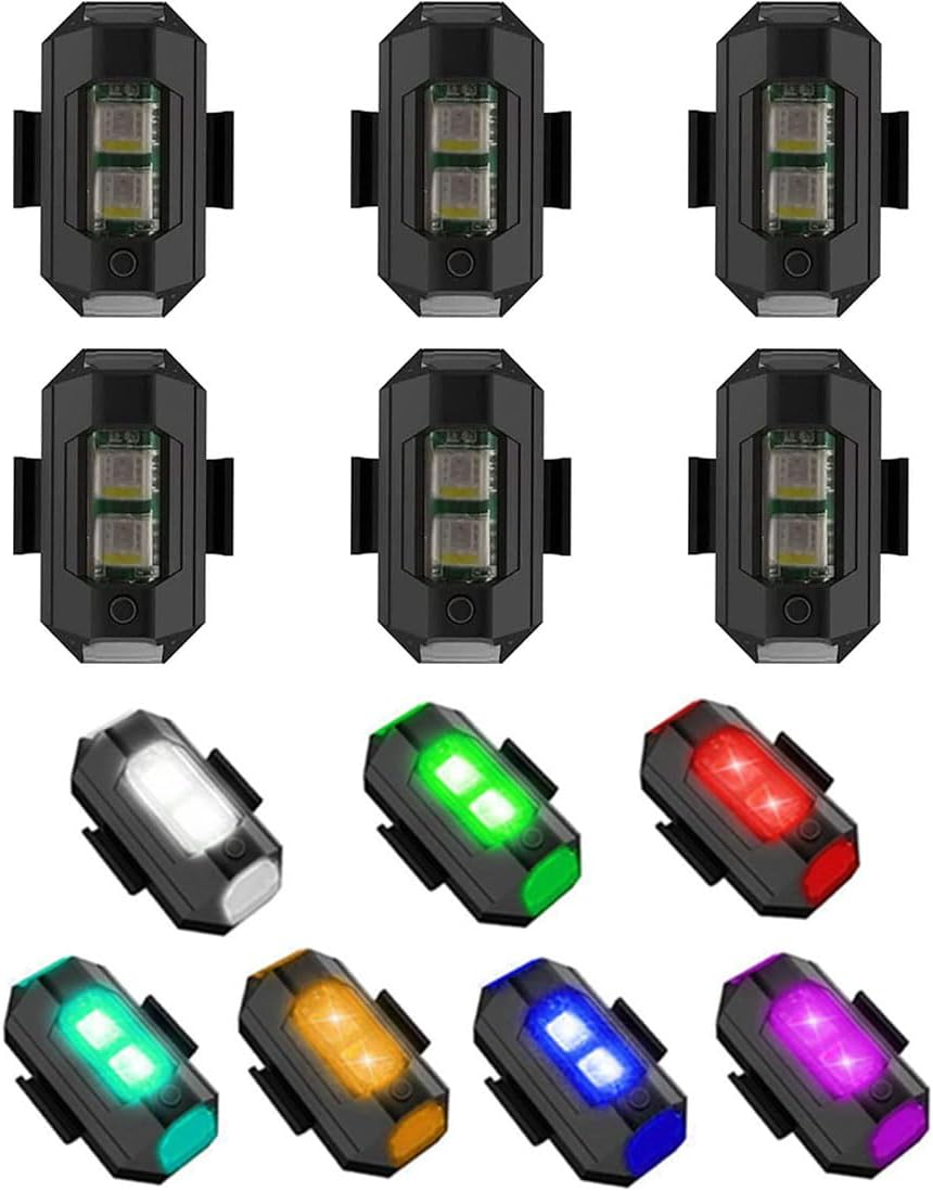 4Pcs LED Strobe Drone Light 7 Colors USB Charging Flying Anti-Collision Night Lights for Remote Control Drone,Motorcycle,Car,Bike,Rc Car,Rc Boat