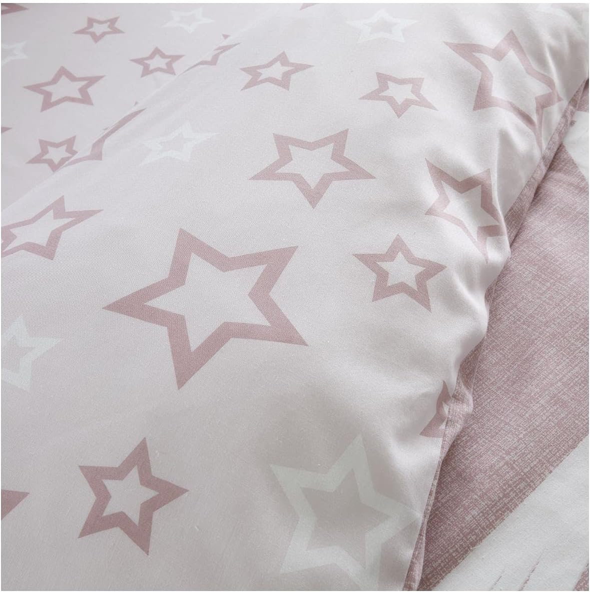 GC GAVENO CAVAILIA Easy Care Printed Duvet Cover Sets, Breathable Reversible Stars Bedding Single Bed Set, Washable Comforter Covers, Blush Pink image number 2