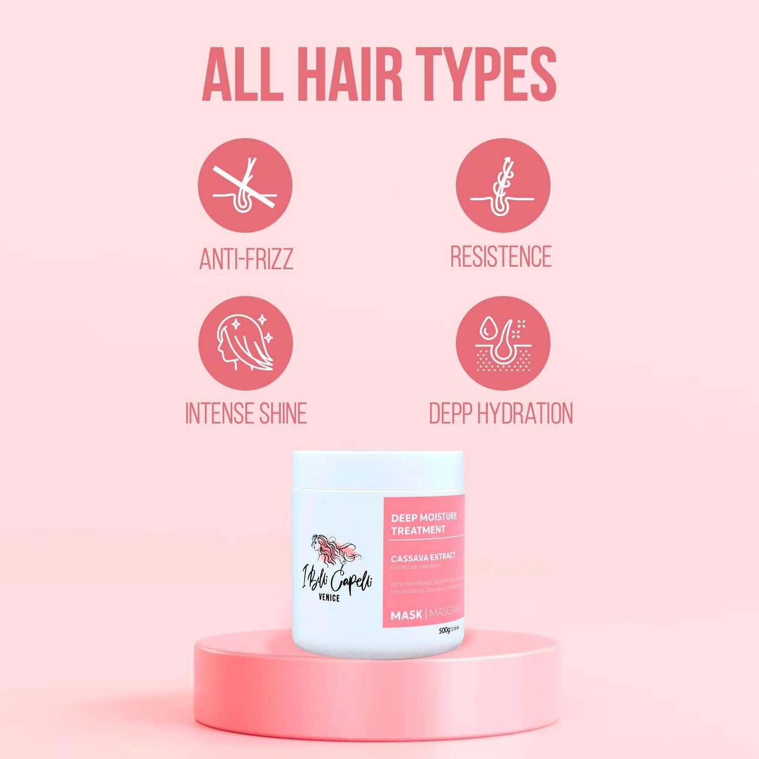 I Belli Capelli Torrano Keratin Kit, Keratin Hair Treatment Straightening in 1 Step (500Ml) + Argan Oil Mask (500G)-Nanoplastia Keratina Para Alisar El Pelo Sin Formol- Progressiva (2 Pack) image number 3