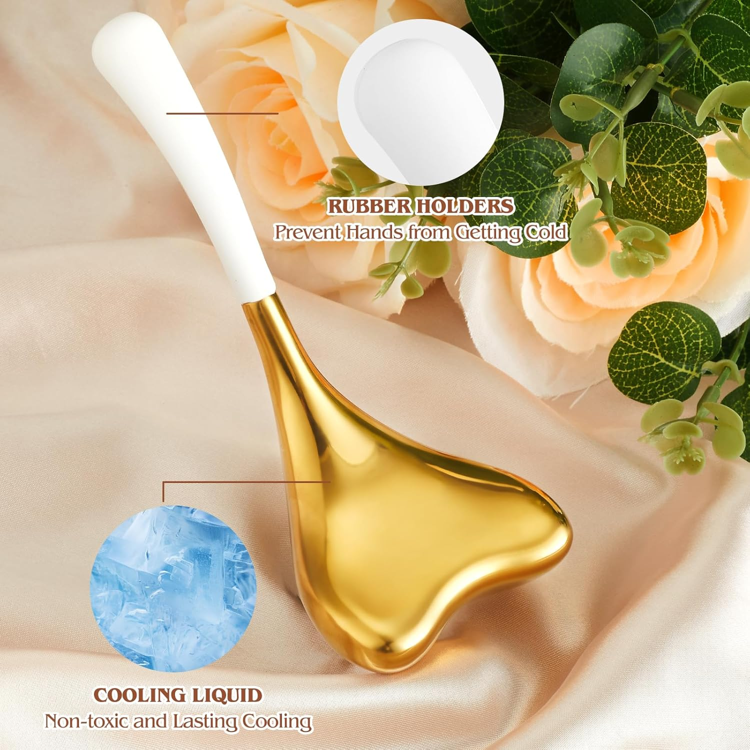 Running Man Ice Globes -Facial Skin Care Tools for Women, Cryo Sticks -Unbreakable Stainless Steel and Special Design, Esthetician Supplies Cooling Spa Globes - Silver image number 3