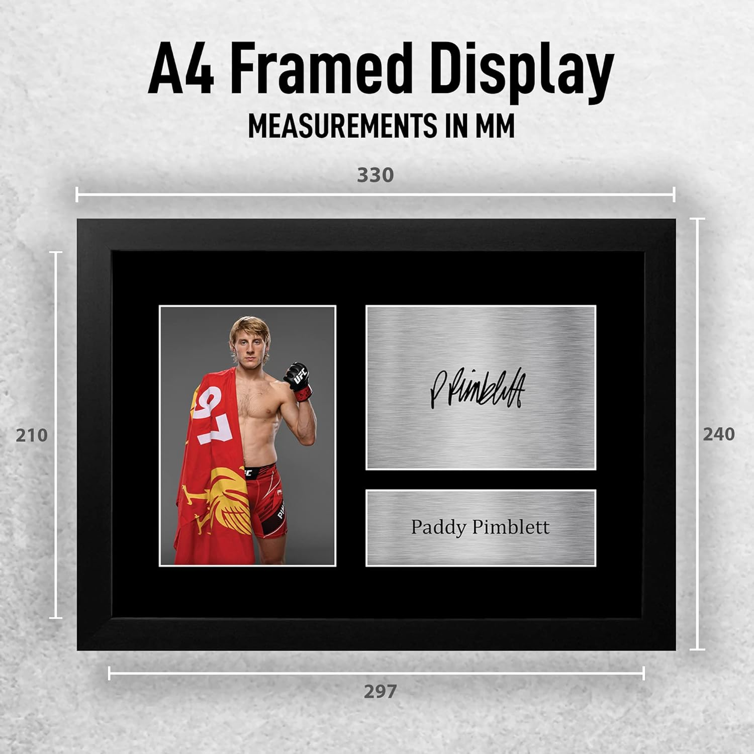 HWC Trading FR A4 Paddy the Baddy Pimblett UFC Gifts Printed Signed Autograph Picture for UFC Memorabilia Fans - A4 Framed image number 1