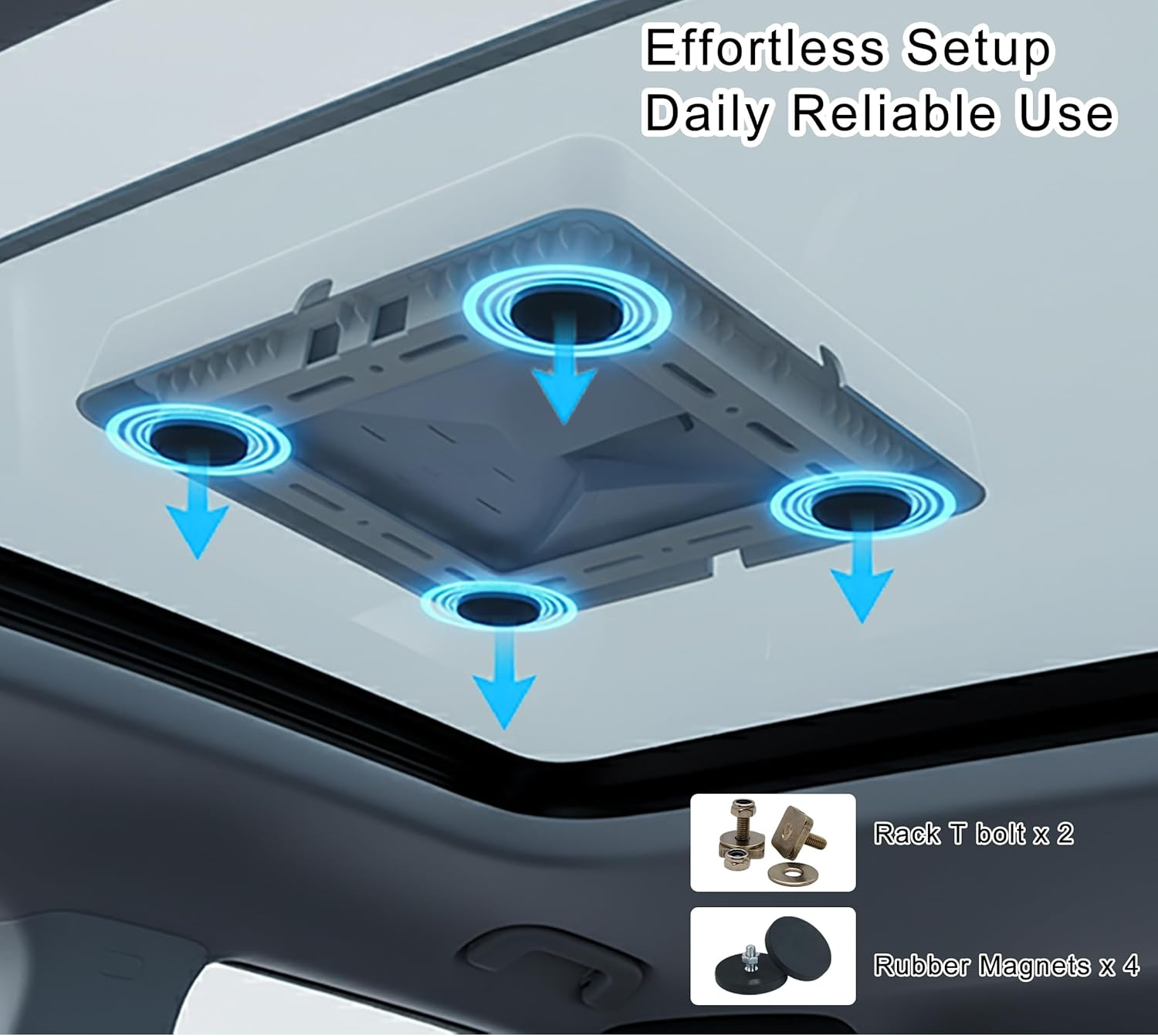 Starlink Mini Fully Enclosed Rugged Flat & Magnet Mount &ndash; Hail-Resistant Roof & Roof Rack Mount for Rhino-Rack, Yakima, 4WD, Caravan, RV, Camper, Off-Grid Internet, Weatherproof Enclosure (Black) - Black+Magnet Set+Roof Platform T-Bolt Set image number 2