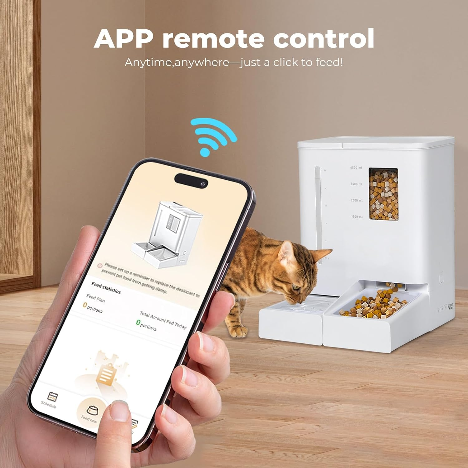 Pawz 2-In-1 Automatic Pet Feeder Waterer, Wifi Smart Dog Cat Feeding Drinker with App Control Voice Recorder, 4L Water 5L Food Large Cat Dispenser for Multiple Pets, Auto Timed Pet Feeder image number 1