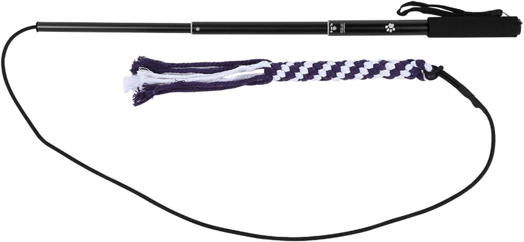 EVTSCAN Pets Dog Cat Toys, Retractable Stick Cat Teaser, Training Play Wand Pet Get More Exercise Outdoor Playing Chasing Chewing(L-黑色) image number 4