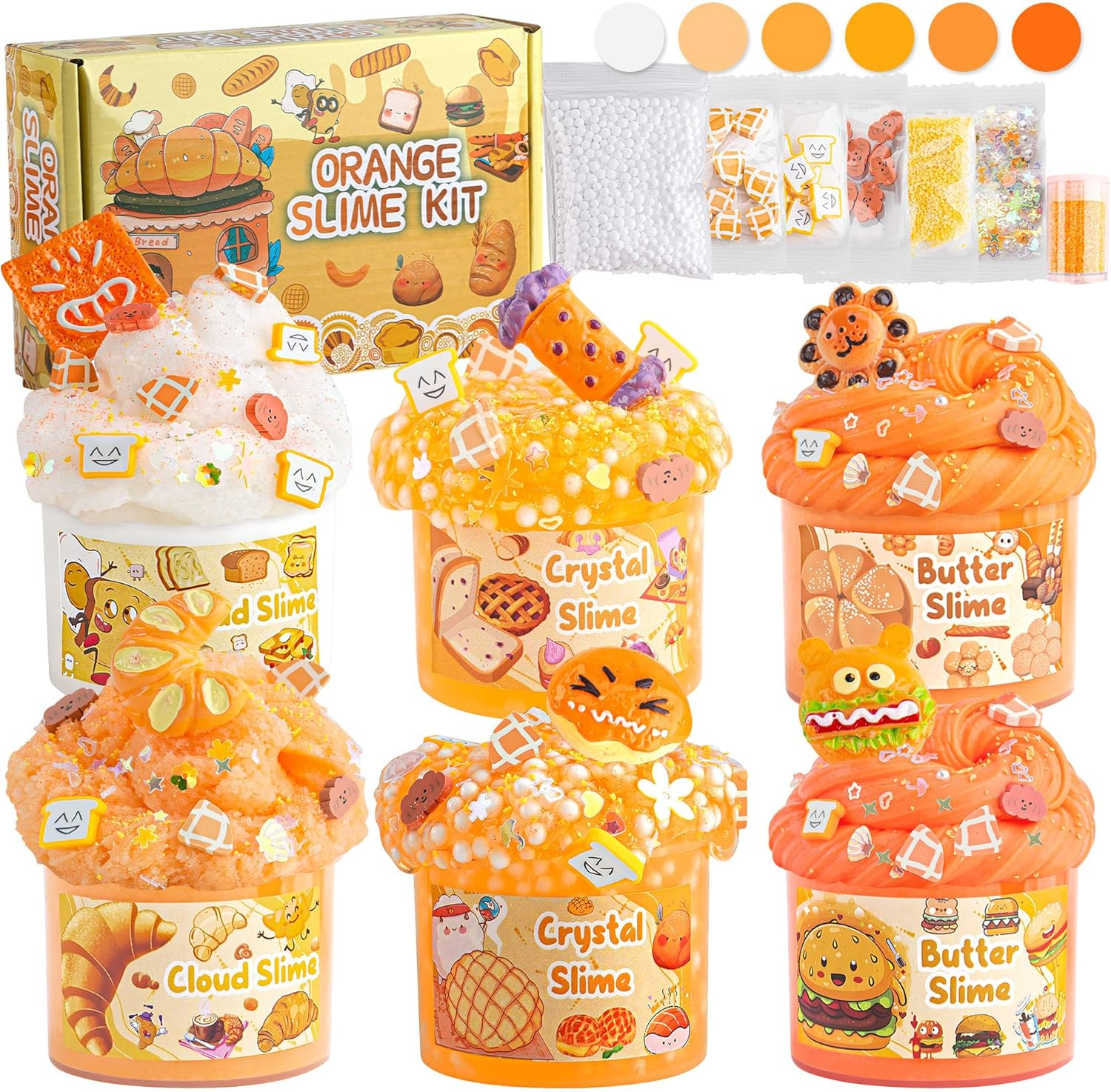 6 Packs Galaxy Slime Kit - Cloud Slime, Butter Slime & Clear Space Slime for Kids with Slime Add-Ins, 360Ml Slime Kit for Boys & Girls Birthday Halloween Christmas Easter Party Favors (Galaxy)