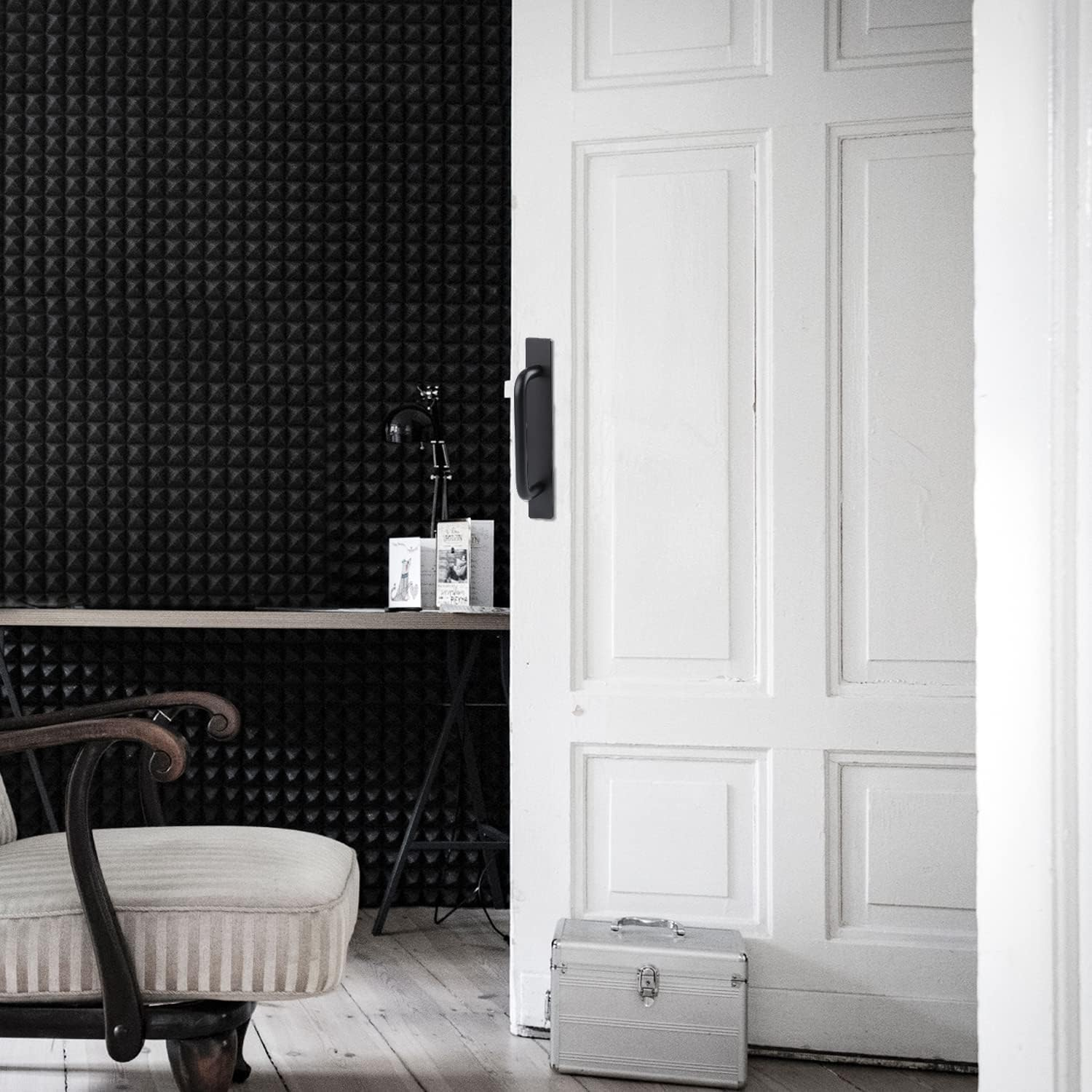 SAVITA 148Mm Self Adhesive Door Handle Pull, 2Pcs Self Stick Peel and Stick Kitchen Cabinet Handles Push Pull Handles for Kitchen Cabinet Drawer Closet Handles (Matte Black) image number 1