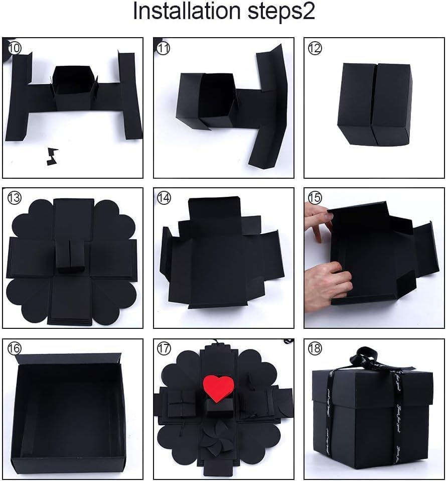 Homiliky Explosion Gift Box 4 Face Surprise Box DIY Photo Album Scrapbook Love Memory Gift Box Handmade Wedding Proposal Engagement Birthday Anniversary Valentine'S Day Gifts image number 1