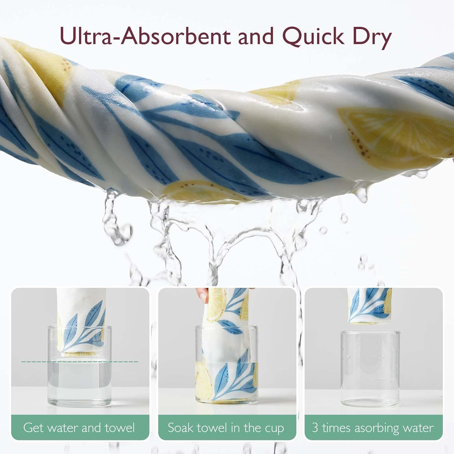 Momcozy Baby Hooded Towel, 2 Pack Baby Towel Set, Super Soft Bath Towel with Original Design, Shower Gifts for Infant, Toddler (28 X 28 Inch, Lemon Leaves) image number 6