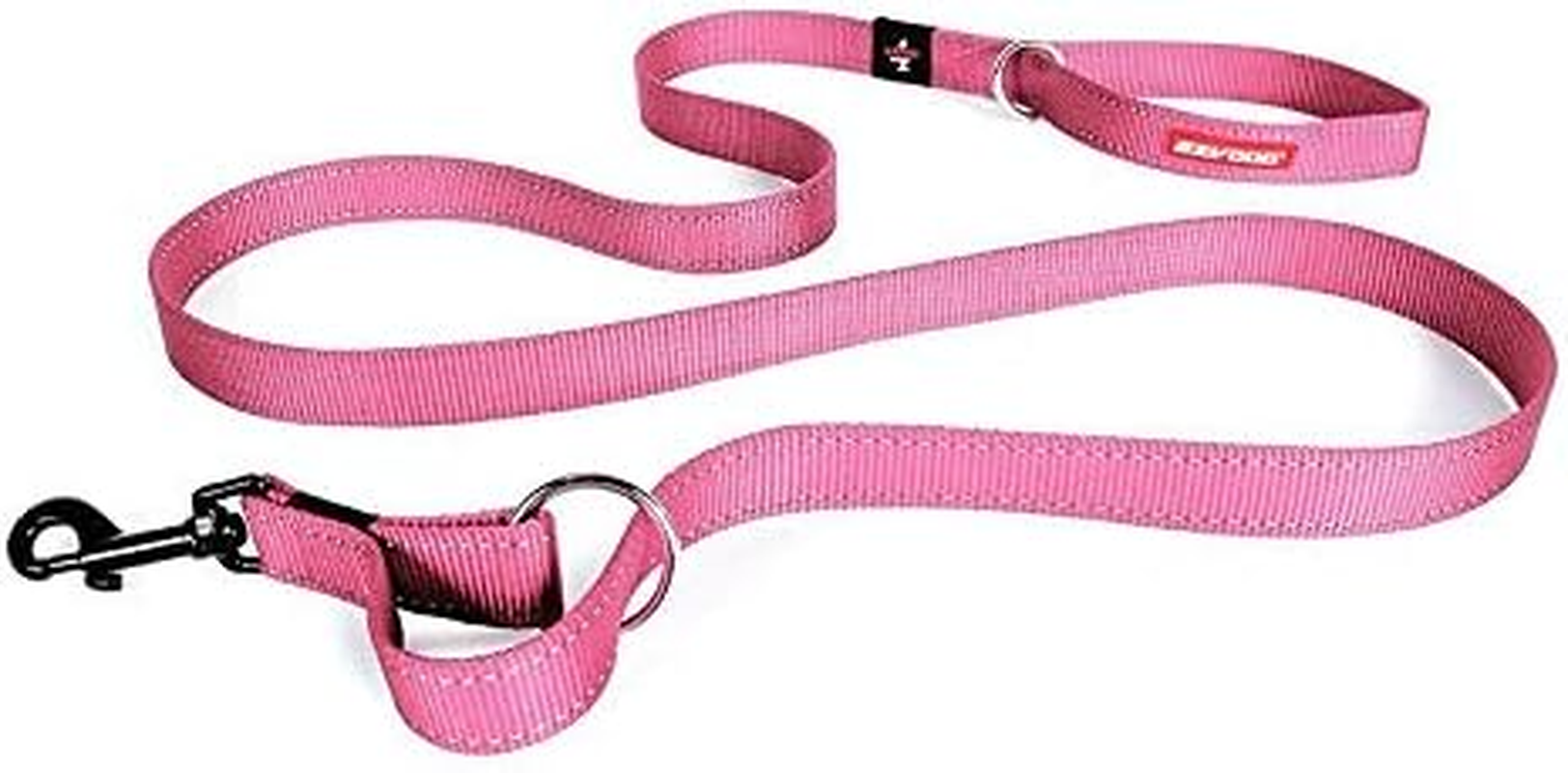 Ezydog Vario 4 Multifunction Dog Leash - 25Mm Nylon Webbing Lead for Medium & Large Dogs - 4 Leashes in 1, Soft, Comfortable, Reflective, Carbon Snap Clip, (75Mm - 180Cm, Blue)