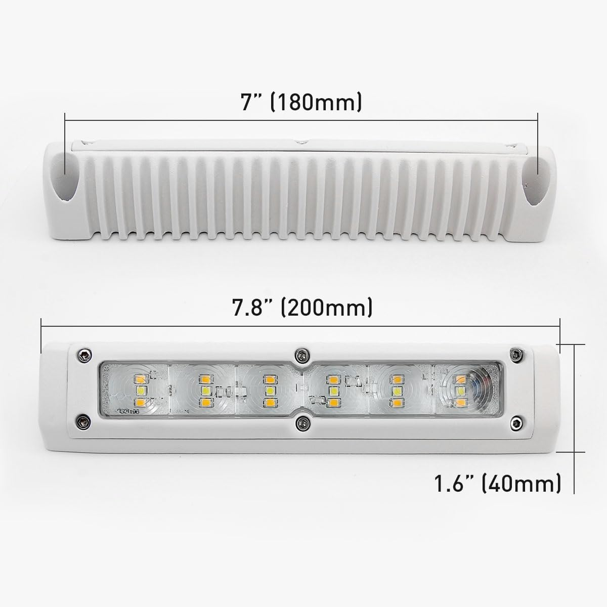 Dream Lighting 12Volt LED Interior Exterior Awning Strip Lights Cool White/Amber Waterproof IP65 Camping Wall Porch Lamp for RV Caravan Motorhome Campervan Boat Marine Yacht White Shell 11W image number 4