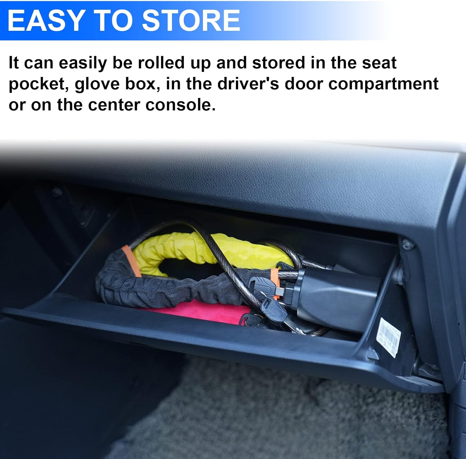 MAEZOE Car Steering Wheel Lock with 3 Keys, Seat Buckle Lock, Anti-Theft Device Theft Prevention Car Lock Fit Most Car, SUV, Van image number 5