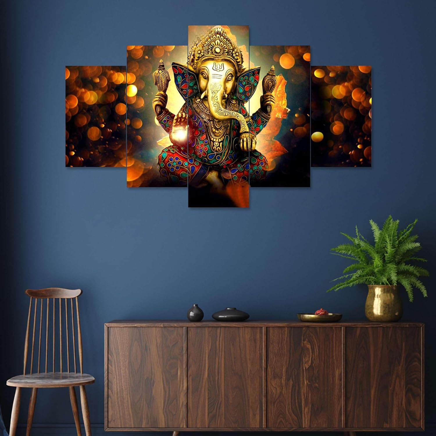 Done with Love Store Divine D&eacute;cor Exquisite Ganesha Wall Art Elevate Your Space with Spiritual Charm (75 X 43 Cm) image number 2