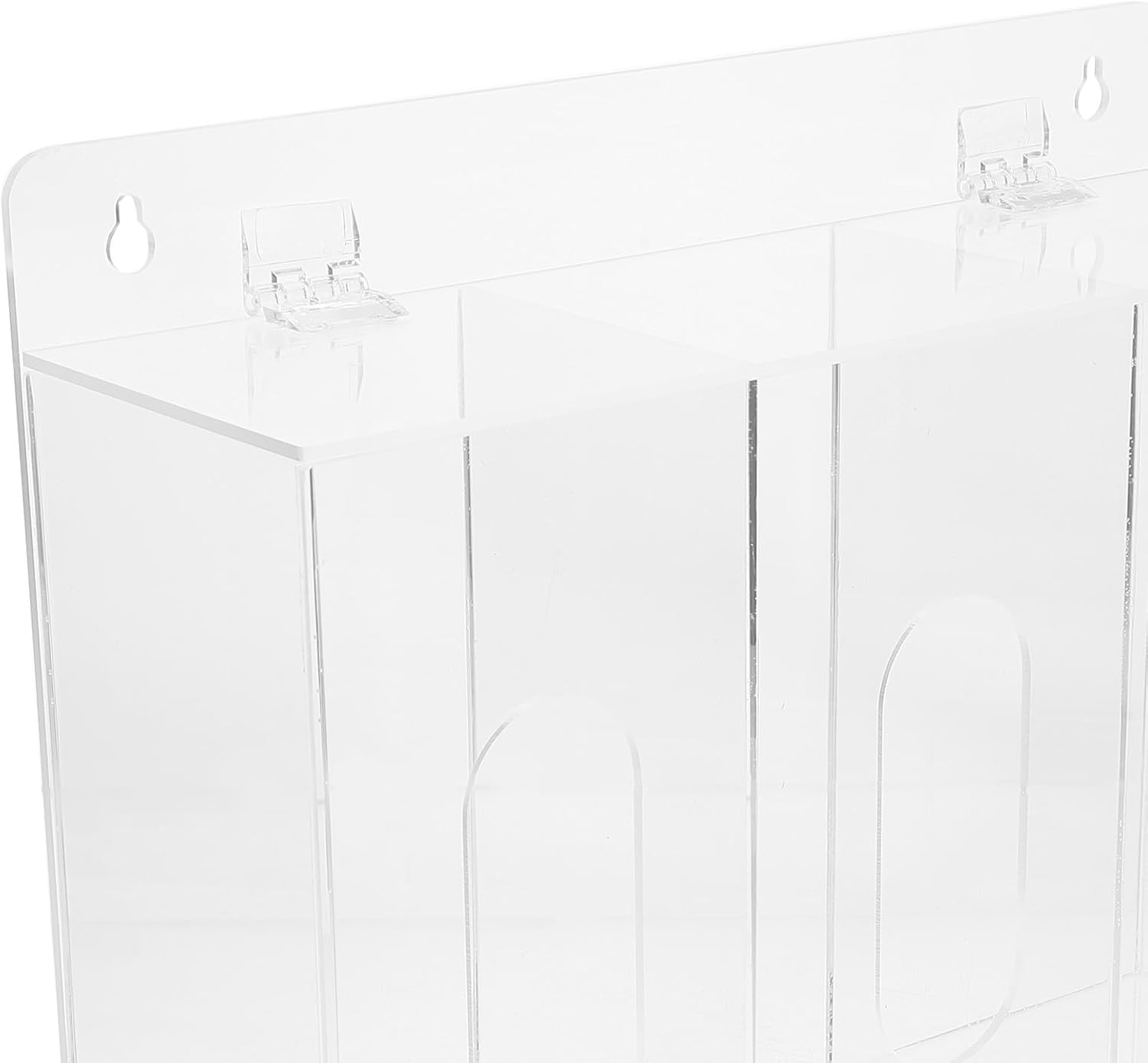 Iplusmile Wall Mount Glove Dispenser 3-Compartment Acrylic Storage Box for Gloves and Clear Organizer for Laboratory and Use image number 3
