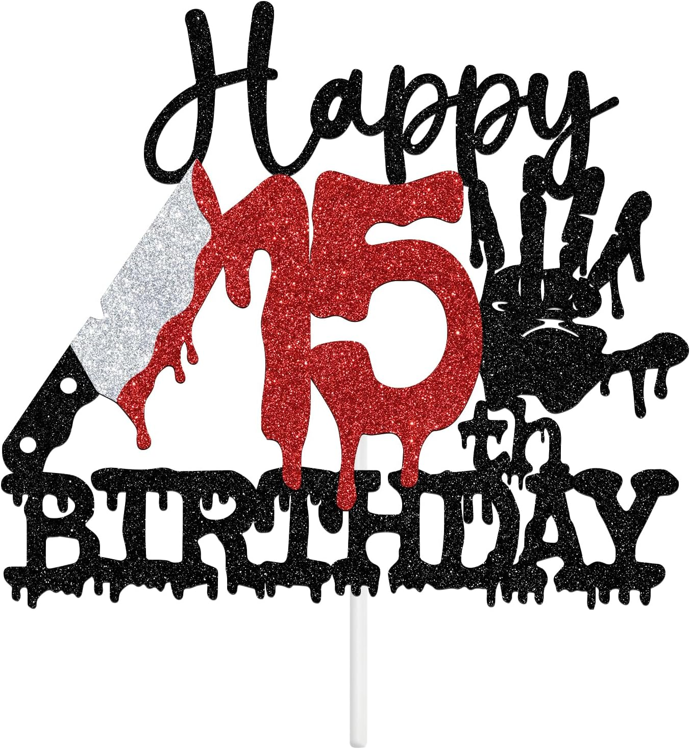 Tivurcia Happy 15Th Birthday Cake Topper, Zombie Bloody Friday Birthday, Have a Killer Birthday Cake Decor, Halloween Horror Movie Themed 15Th Birthday Party Decorations Supplies image number 5