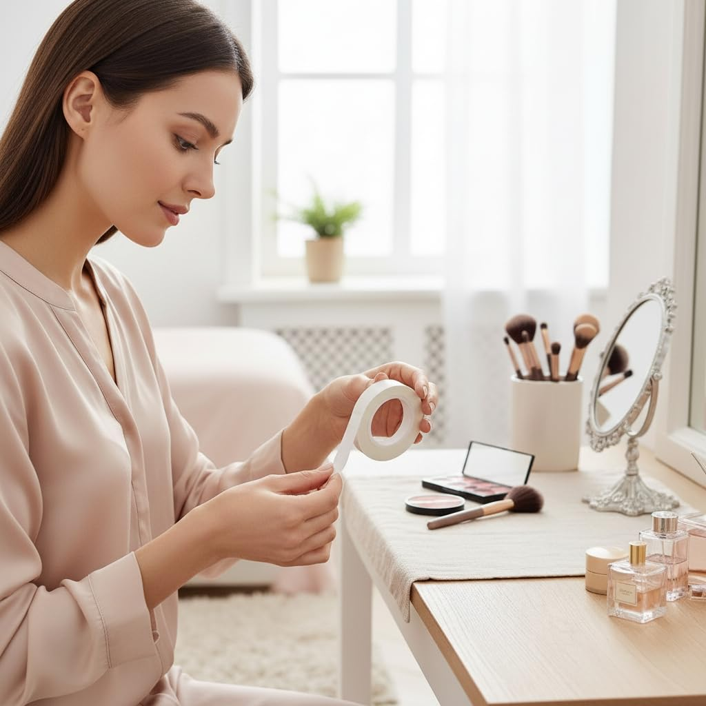 Wig Tape Double Sided for Hair Extensions, 20Mm Width 3 Yards 2 Rolls Transparent Adhesive Tape for Wigs and Toupees, Strong Hold Sweat Proof Water Resistant for All Day Lasting - Geiwogwc image number 5