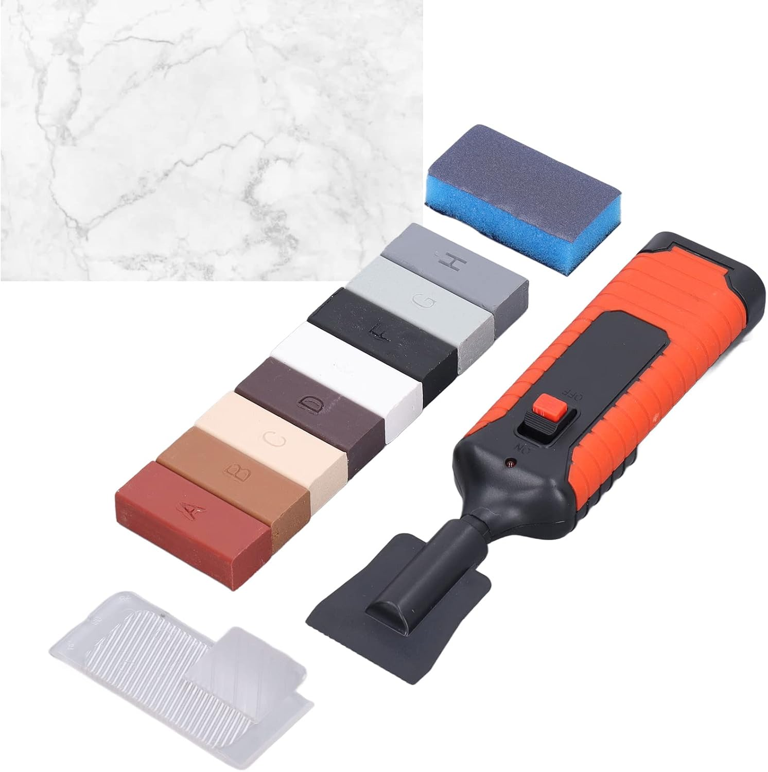 Tile Porcelain Repair Kit, Ceramic Tile Repair Kit with Electric Heating Pen and Wax, 8 Colors Crack Gaps Repairing Tools, for Repairing Cracks, Chips, Shower Gaps image number 3