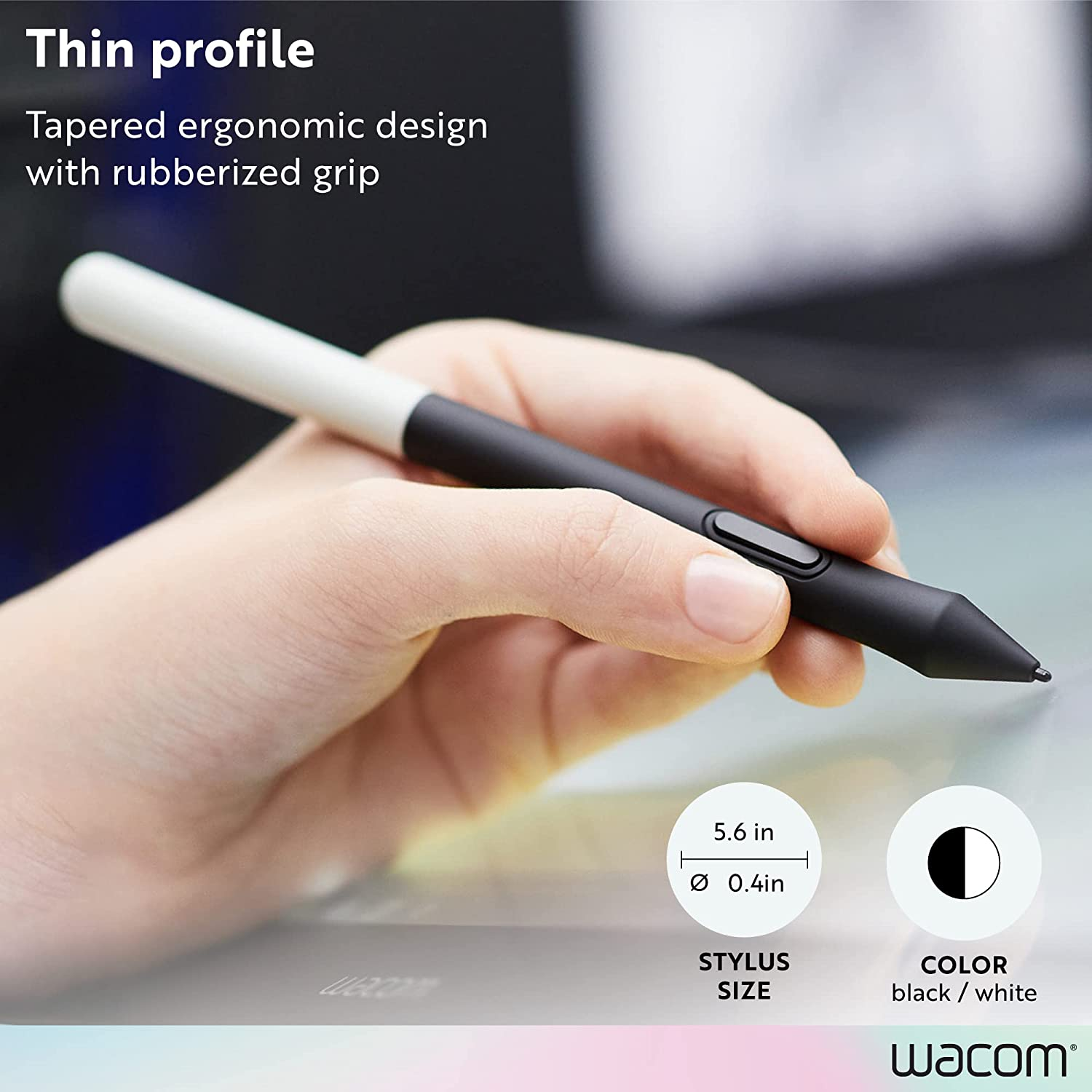 Wacom One Pen CP91300B2Z for Wacom One Creative Pen Display, 5.6", Black/Silver image number 1