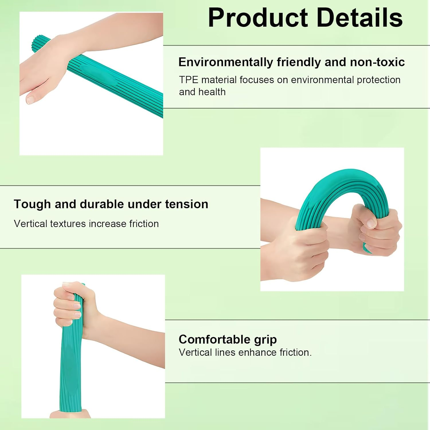 Tennis Elbow Therapy Bar - Resistance Band & Elbow Support-Grip Strength & Shoulder Flexibility, Fitness Equipment for Tennis Players & Arm Strength Training 15LB Green TPE image number 4