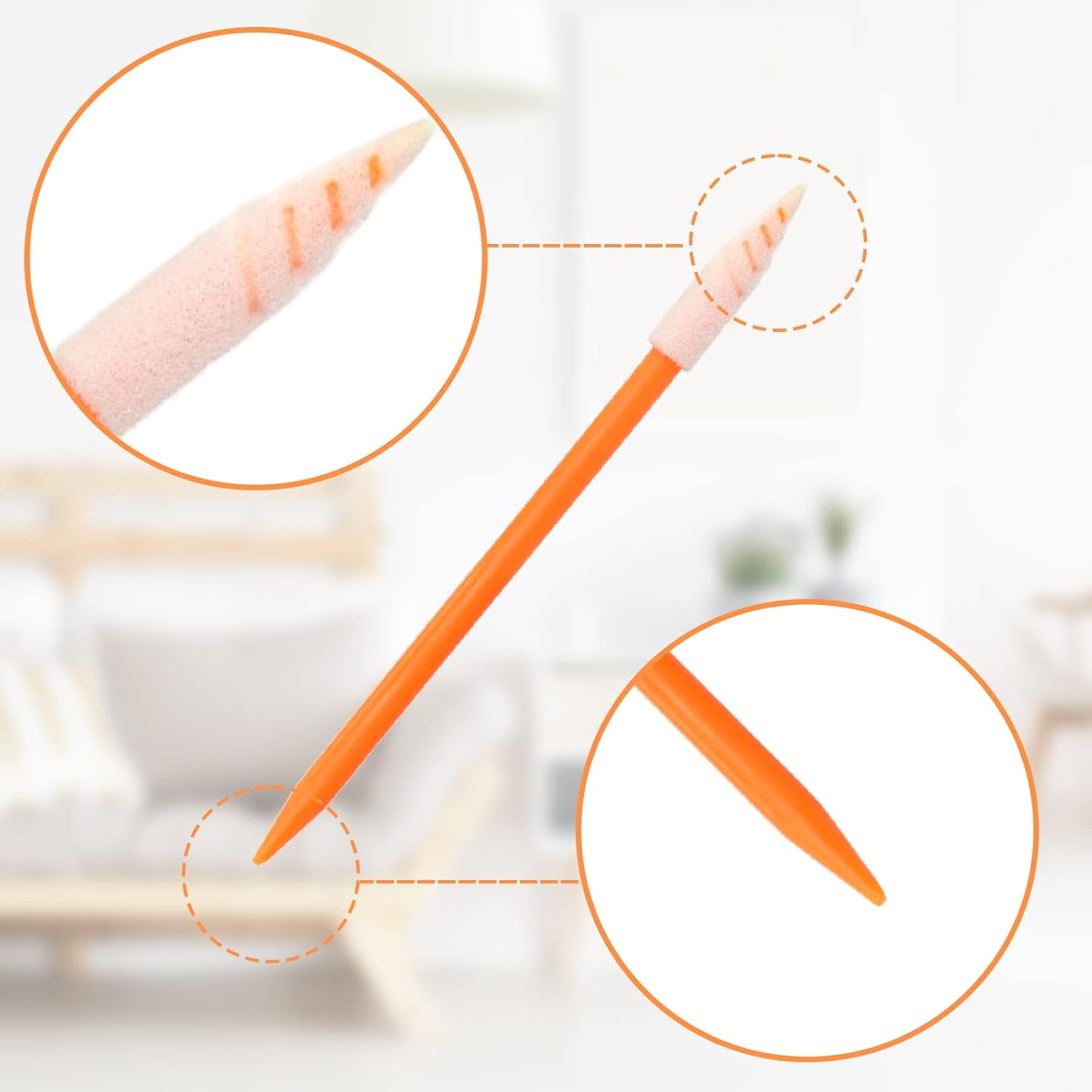 Wellgler'S Foam Tip Cleaning Swabs，Cleaning Kit for Electronic, Gun Cleaning or Clean Solenoid Valves（Ideal for Cleaning Narrow Gaps or Tracks） (Orange 200)