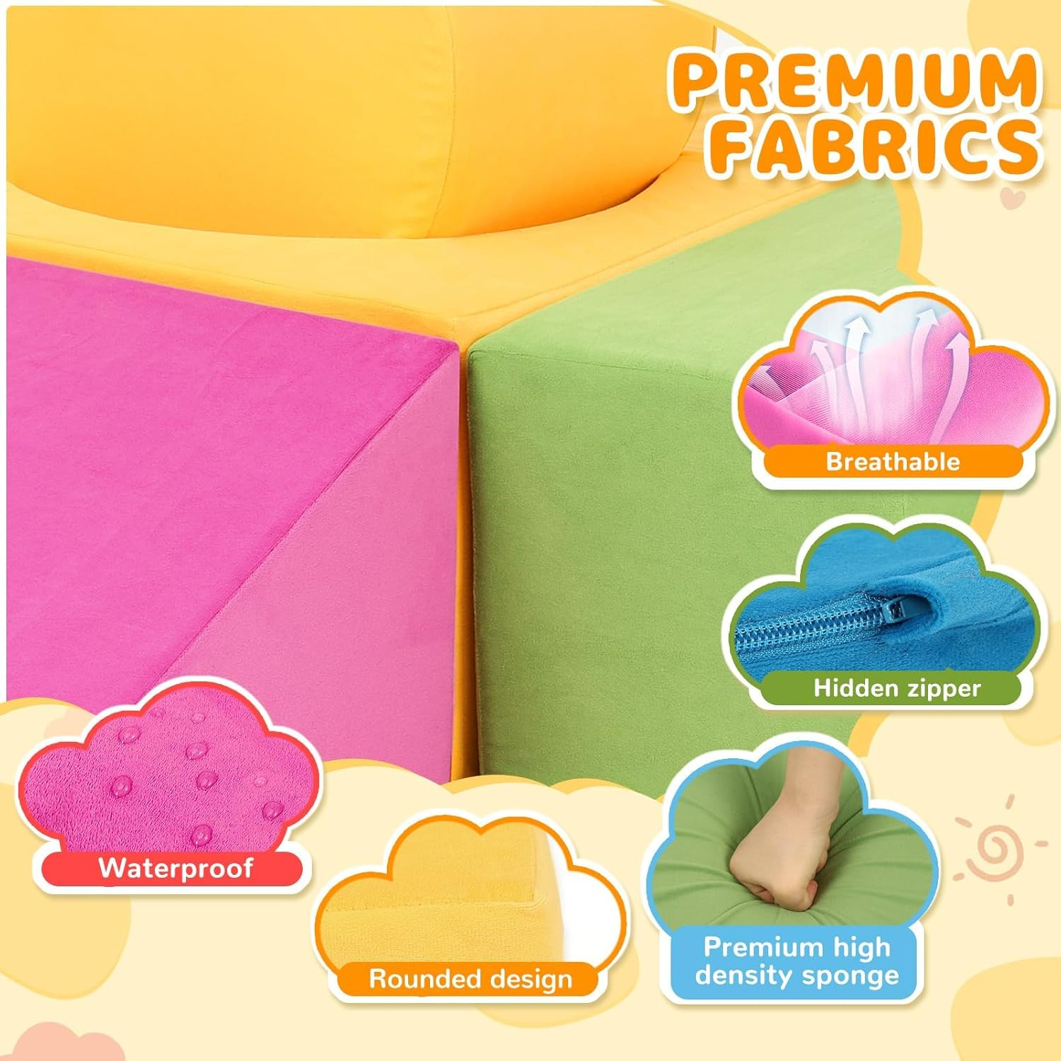 Toddler Climbing Toys Indoor, 7-Piece Colourful Foam Climbing Blocks, Soft Play Climbing for Toddlers, Modular Crawling & Sliding Play Set for Toddlers 1-3 Years Old image number 6