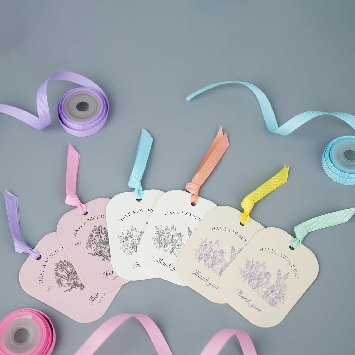 6 Rolls Pastel Ribbon,3/8" 25 Yard/Roll Fabric Ribbons Craft,Ribbon for Gift Wrapping Girl Hair Bow, Ribbons for Crafts Party Wedding Hair Bows D&eacute;cor image number 3