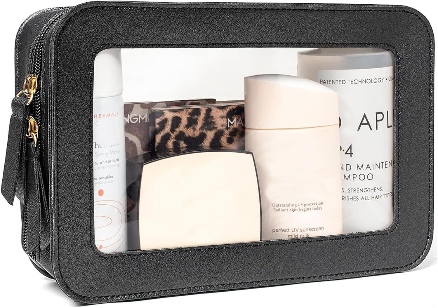 DDPOND Clear Makeup Brush Holder, Travel Makeup Brush Pouch Makeup Brush Bag Organizer Makeup Brush Travel Case with Zipper Waterproof Makeup Travel Case Cosmetic Bag for Women