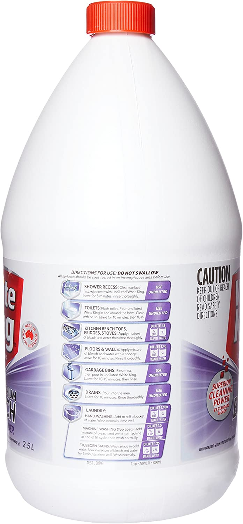 White King Premium Lavender Bleach 2.5 Litre image number 4