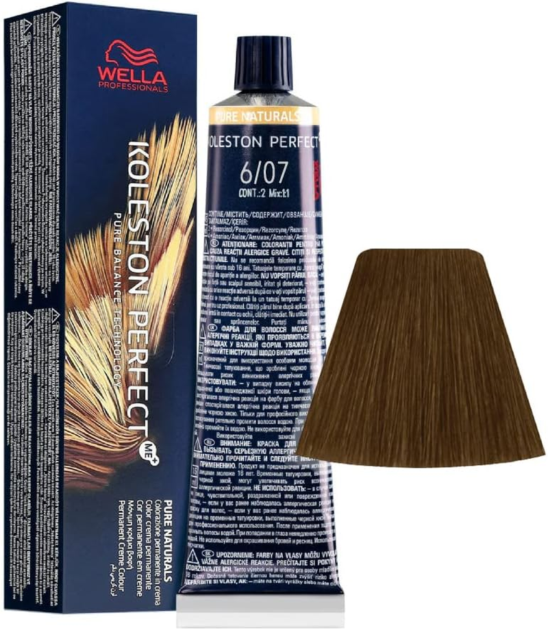 6/07 Dark Blonde Natural Brown Wella Koleston Perfect Me+ Pure Naturals 60Ml