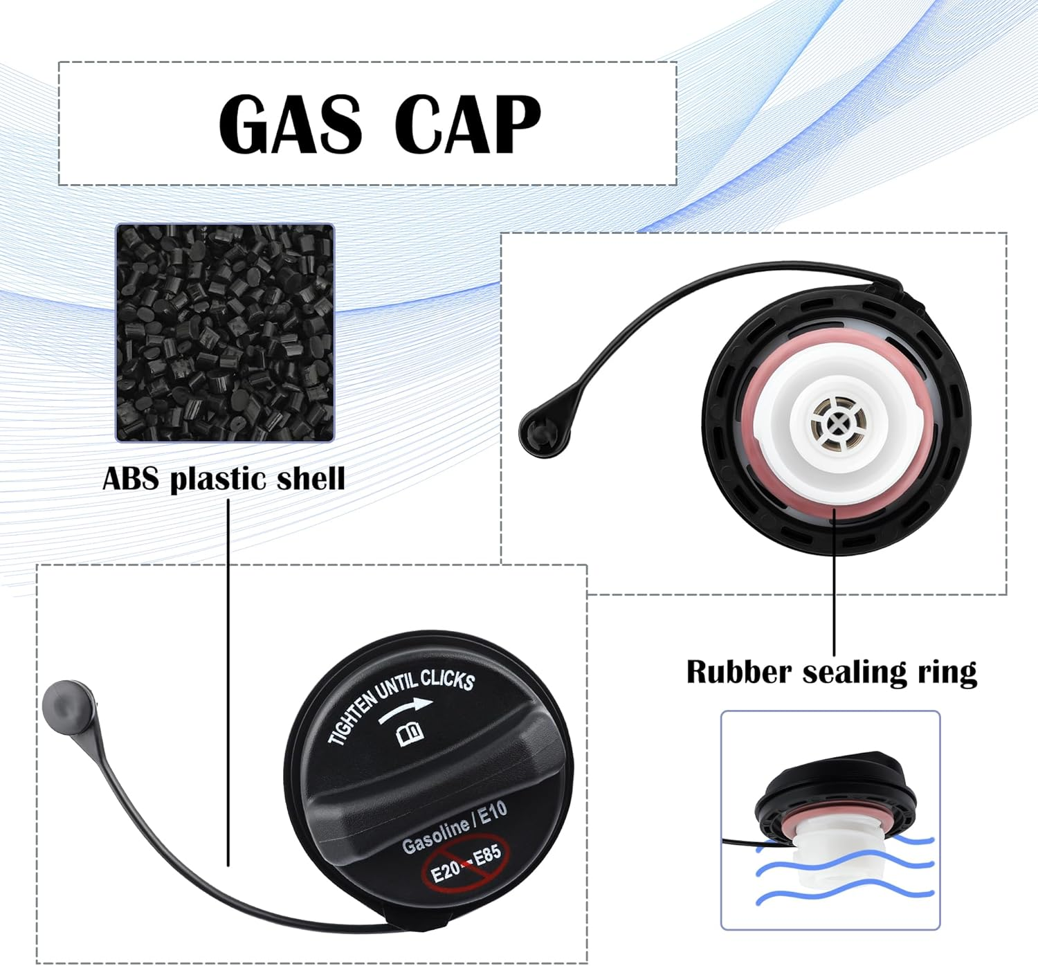 Gas Cap Replacement OEM#FC1079 Fc1080,Fuel Cap Compatible with Ford Ranger,Lincoln MKX Mkz,Mercury Monterey,Standard Automotive Replacement Fuel Tank Caps Car Accessories image number 5