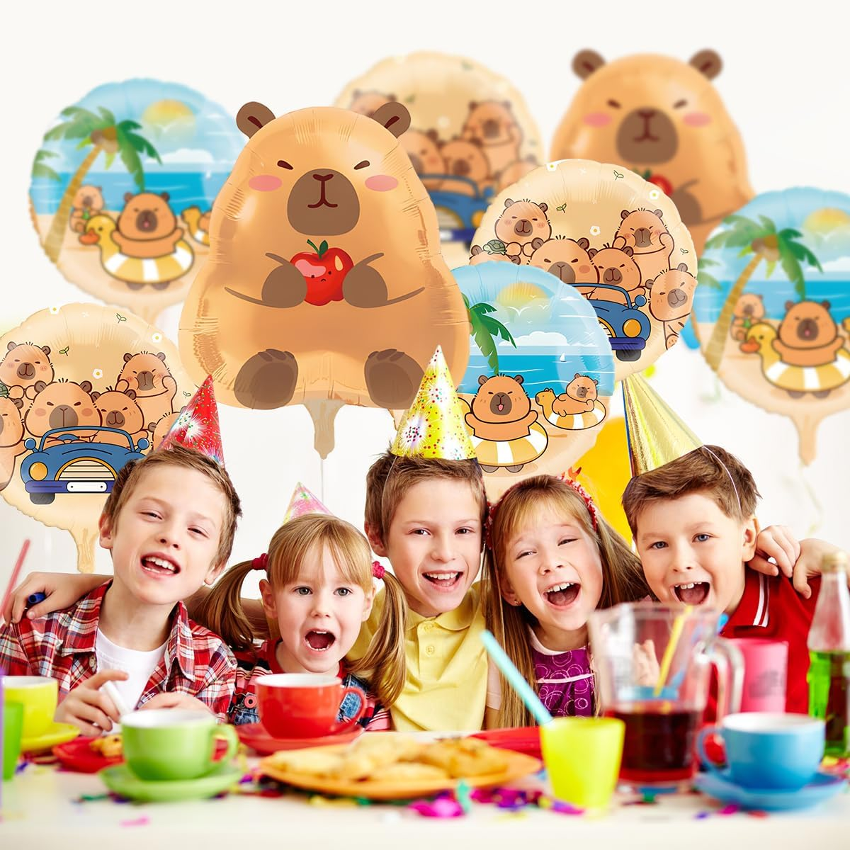 8Pcs Capybara Birthday Party Aluminum Foil Balloon, Capybara Birthday Baby Shower Party Supplies image number 4