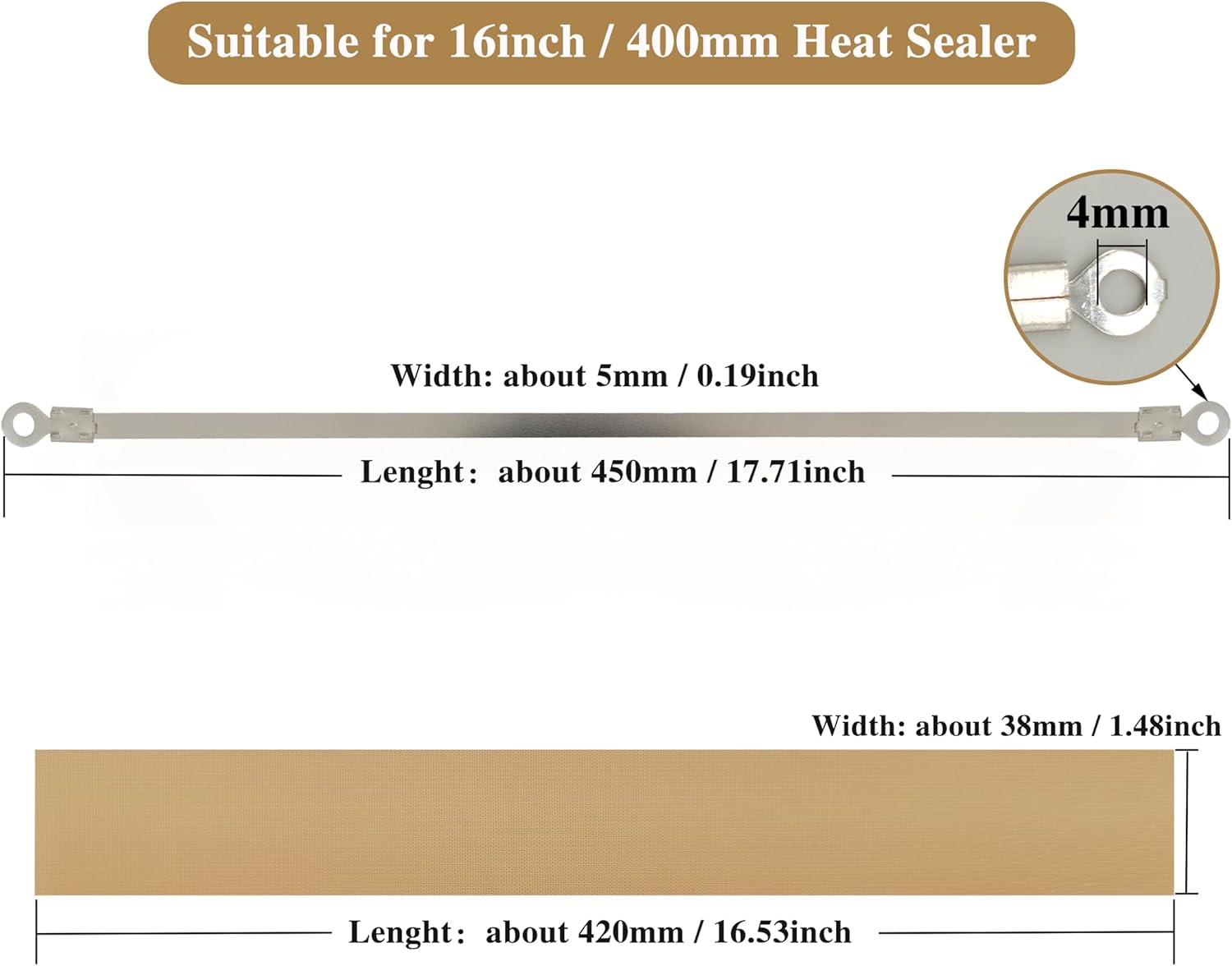 SEELAUGH Pack of 10 Heat Sealer Film Welding Machine Replacement Parts (5 Mm Wide), for Most Manual Beam Welding Machine, Heat Sealing Machine, Impulse Bag Sealer Replacement Parts