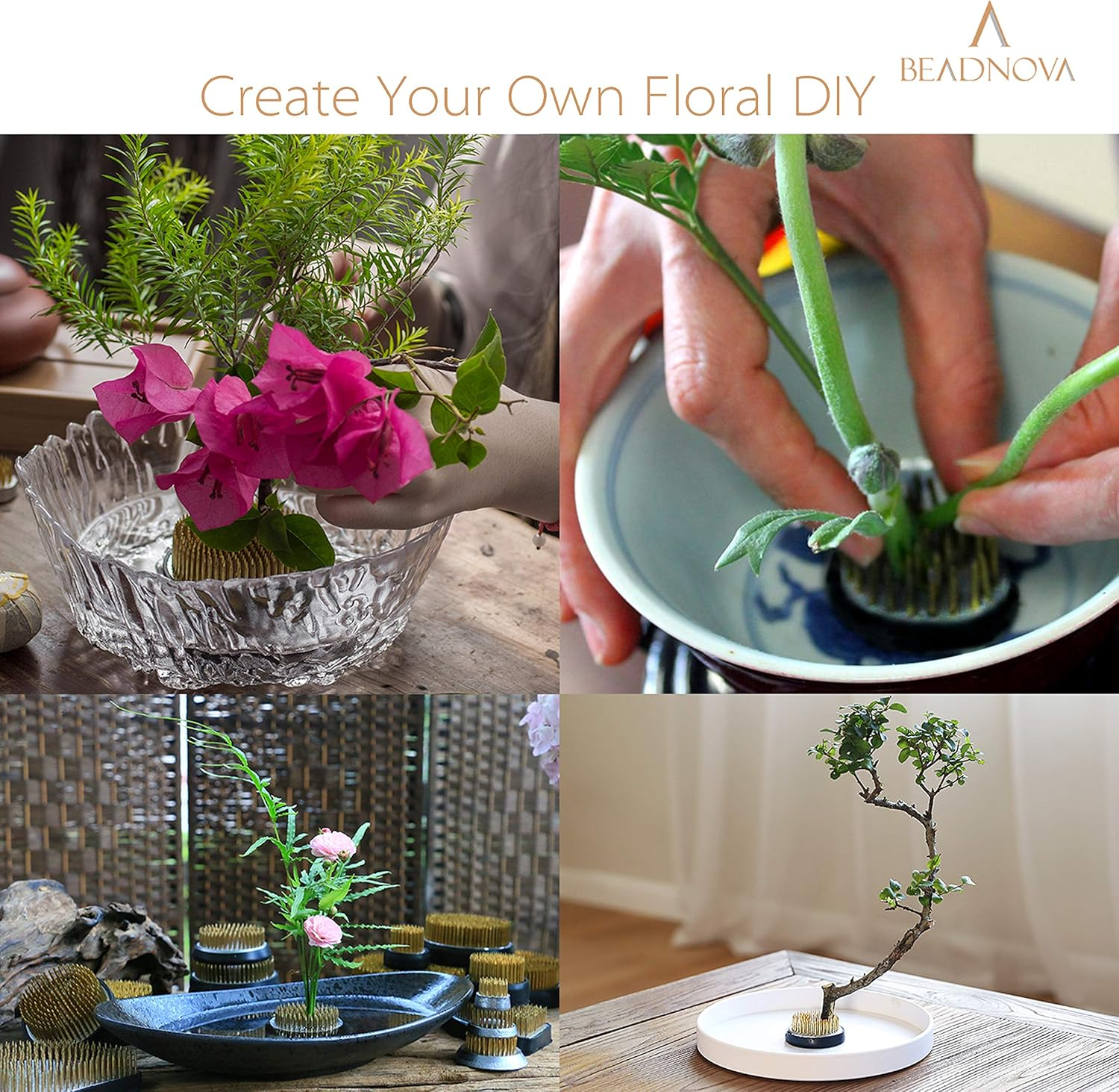 BEADNOVA Flower Frog Ikebana Kenzan with Rubber Gasket Floral Frog for Arrangements Ikebana Vase (2.4 Inch/60Mm, 1Pcs) image number 2