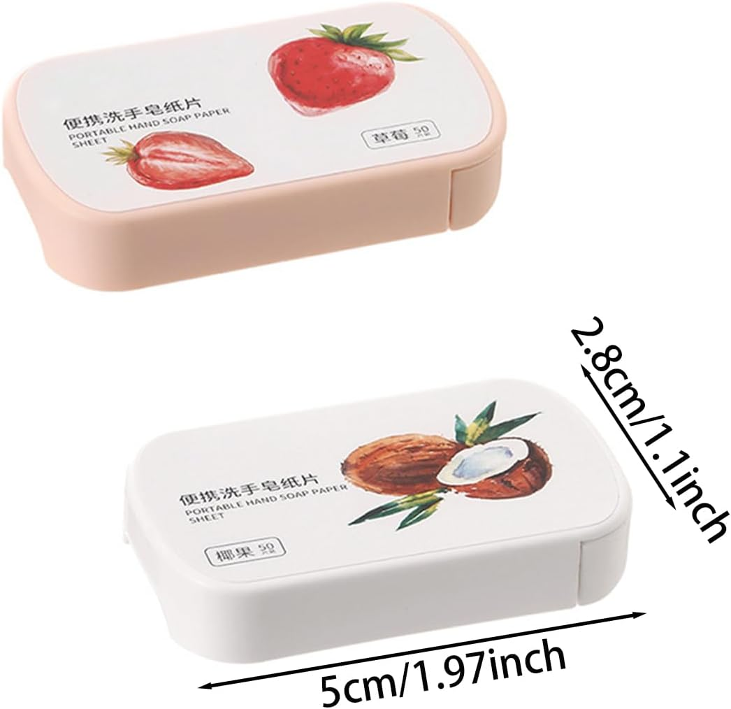 Disposable Soap Paper Sheets - 3 Boxes (150 Sheets) | Travel Hand Washing Cleaner | Strawberry & Coconut Fragrance | Portable for Camping, Hiking, School image number 5
