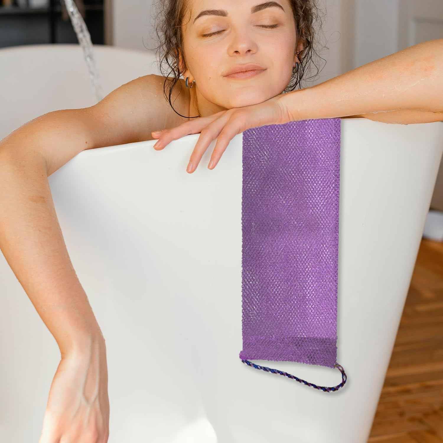 NILLOS African Bath Sponge, 3 PCS Nylon Exfoliating Long Net Bath Sponge for Men and Women Daily Shower, Bathing (3 Colors) image number 5