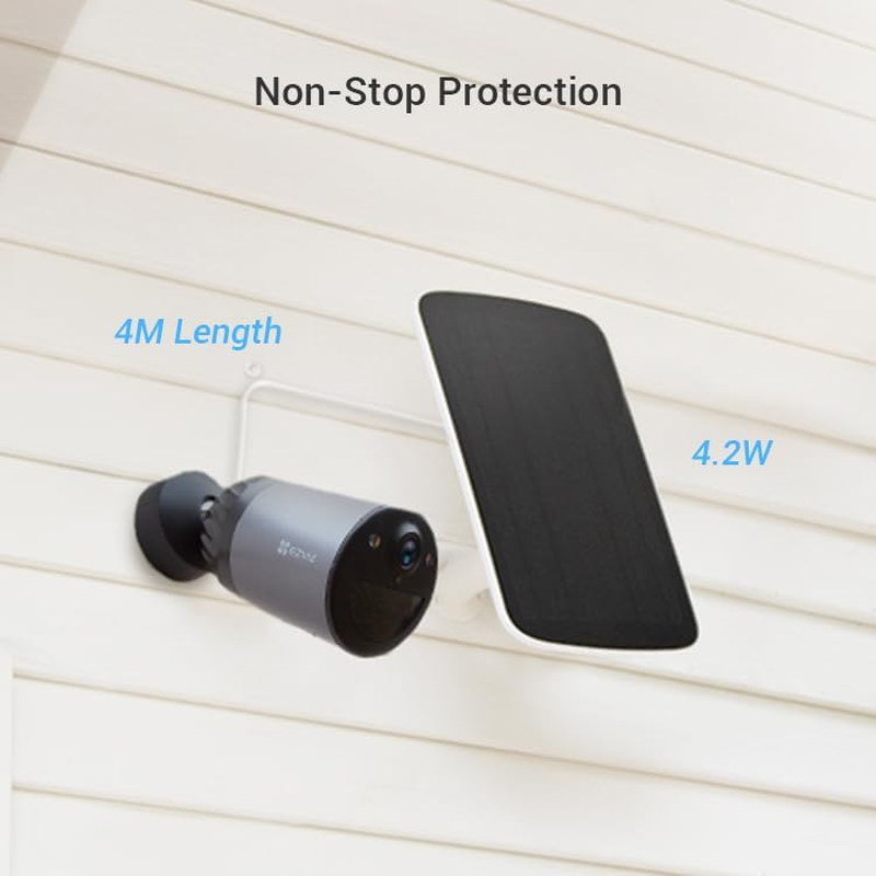 EZVIZ Outdoor Security Camera Wireless, Solar/Battery Operated Security Camera, 210-Day Battery Life, IP66 Waterproof, Color Night Vision, 1080P, Human Detection, Includes Solar Panel (BC1C 2MP KIT) image number 1