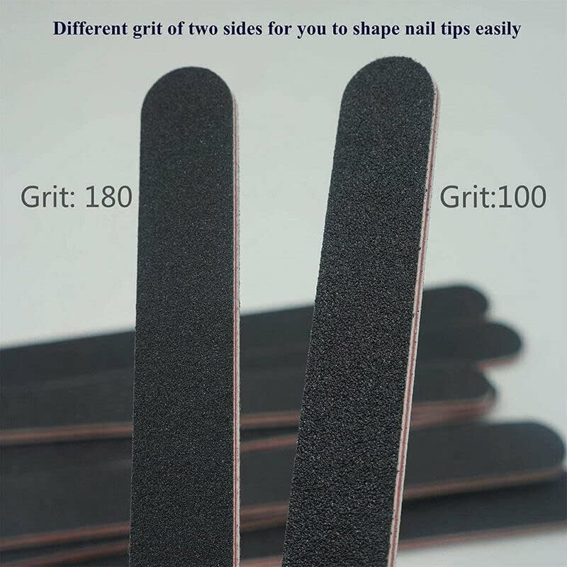 Nail Files Professional 100/180 Grit Nail File Art Pedicure Manicure Pedicure, UV Gel & Acrylic Nail Prep, Home and Salon Use image number 2