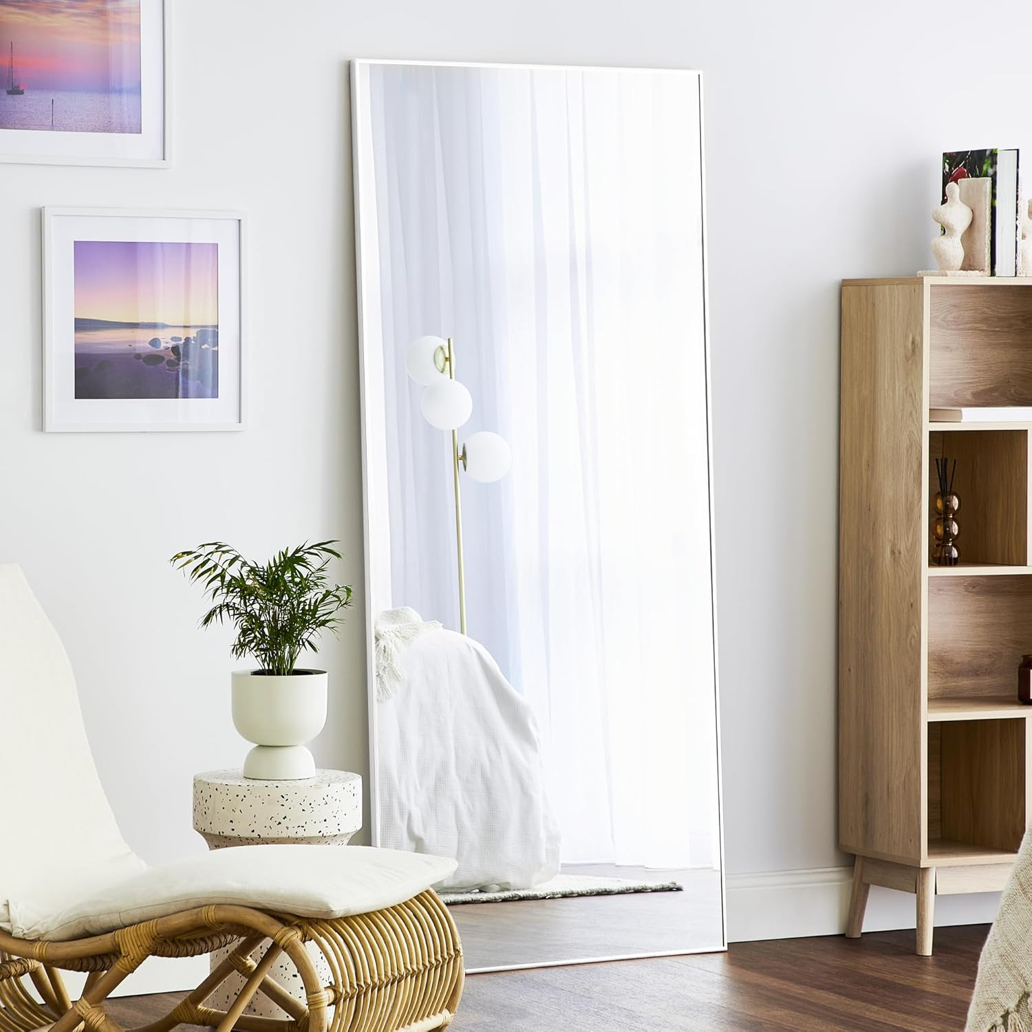 Cooper & Co. Elle 180Cm XL Rectangle Mirror White - Gunmetal Grey image number 2